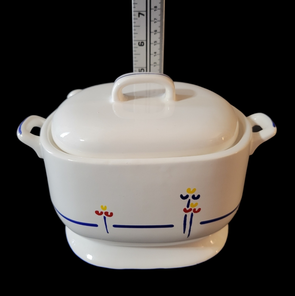 Vintage Riva Designs Tulip Tourine Sauce Soup Retro Primary Color Tulip Pattern - Picture 9 of 12